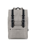 Sac à dos personnalisé en polyester 600D avec USB - RIGA Matières : PET Couleurs : gris personnalisable avec votre logo
