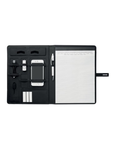 Conférencier pratique et élégant avec chargeur sans fil - SMARTFOLDER Couleurs : noir cadeau entreprise pas cher