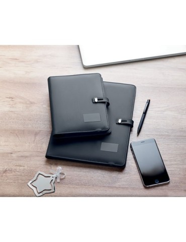 Conférencier pratique et élégant avec chargeur sans fil - SMARTFOLDER Couleurs : noir impression haute définition
