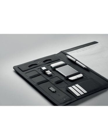 Conférencier pratique et élégant avec chargeur sans fil - SMARTFOLDER Couleurs : noir marquage laser ultra précis