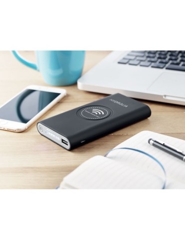 Chargeur sans fil personnalisé pratique 8000 mAh VIGOR Couleurs : noir marquage laser ultra précis