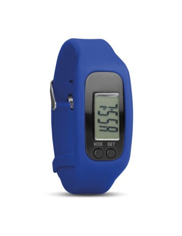 Bracelet podomètre personnalisé à suivi précis pas cher - BRATARA Matières : silicone Couleurs : bleu royal personnalisable avec