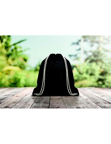 Sac Shopping Éco-responsable Personnalisable à Cordelette MOIRA Matières : coton Couleurs : noir livraison express 24h 48h
