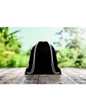 Sac Shopping Éco-responsable Personnalisable à Cordelette MOIRA Matières : coton Couleurs : noir livraison express 24h 48h