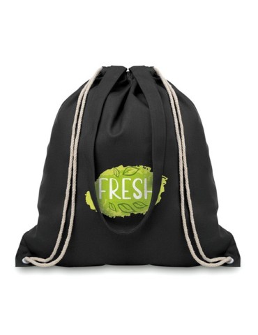 Sac Shopping Éco-responsable Personnalisable à Cordelette MOIRA Matières : coton Couleurs : noir cadeau collaborateur premium