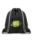 Sac Shopping Éco-responsable Personnalisable à Cordelette MOIRA Matières : coton Couleurs : noir cadeau collaborateur premium