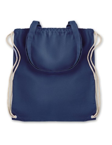 Sac Shopping Éco-responsable Personnalisable à Cordelette MOIRA Matières : coton Couleurs : bleu objet promotionnel éco-responsa
