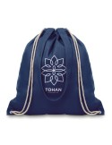 Sac Shopping Éco-responsable Personnalisable à Cordelette MOIRA Matières : coton Couleurs : bleu personnalisation rapide en Fran