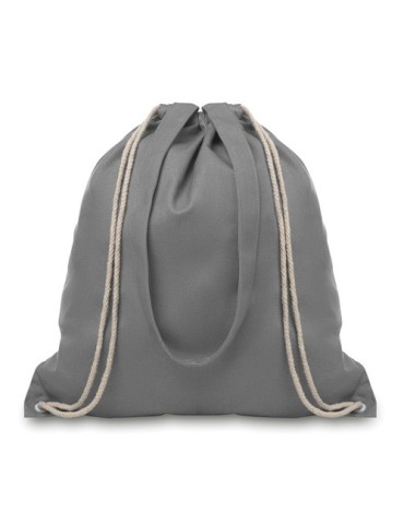 Sac Shopping Éco-responsable Personnalisable à Cordelette MOIRA Matières : coton Couleurs : gris personnalisable avec votre logo
