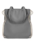 Sac Shopping Éco-responsable Personnalisable à Cordelette MOIRA Matières : coton Couleurs : gris marquage laser ultra précis