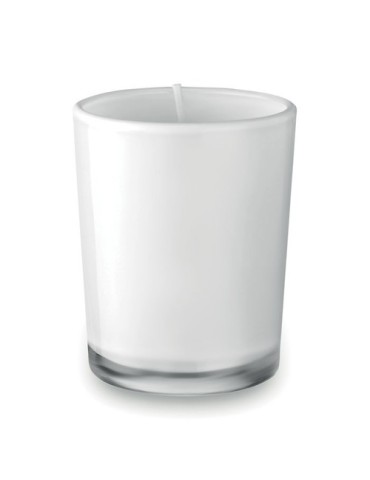Bougie  dans un verre - SELIGHT Matières : verre Couleurs : blanc personnalisable avec votre logo