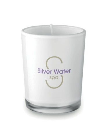 Bougie  dans un verre - SELIGHT Matières : verre Couleurs : blanc marquage laser ultra précis