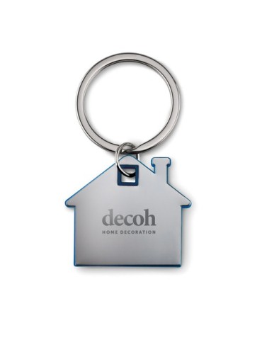 Porte-clés Publicitaire en forme de maison - IMBA Matières : acier inoxydable Couleurs : bleu royal cadeau collaborateur premium