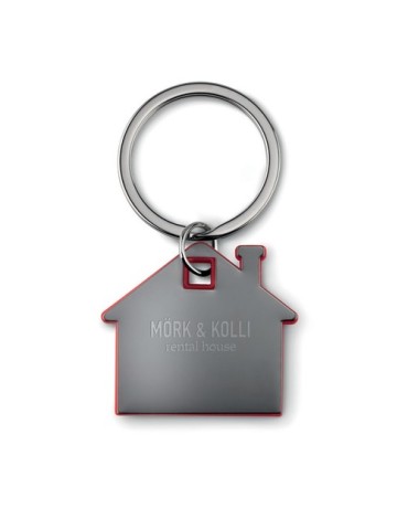 Porte-clés Publicitaire en forme de maison - IMBA Matières : acier inoxydable Couleurs : rouge cadeau client original