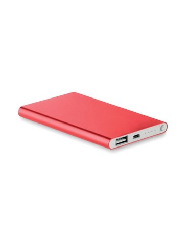 Powerbank ultra plat 4000 mAh personnalisé POWERFLAT Couleurs : rouge impression haute définition