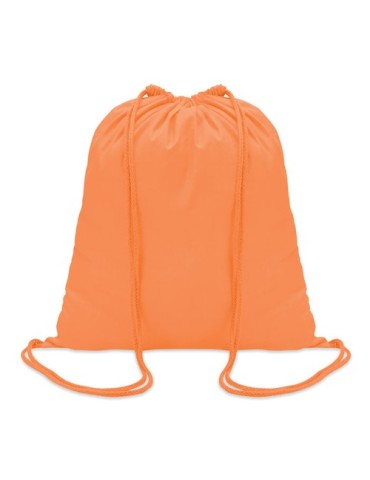 Sac à cordon en coton coloré personnalisé - Cadeau publicitaire Matières : coton Couleurs : orange marquage laser ultra précis