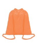 Sac à cordon en coton coloré personnalisé - Cadeau publicitaire Matières : coton Couleurs : orange marquage laser ultra précis