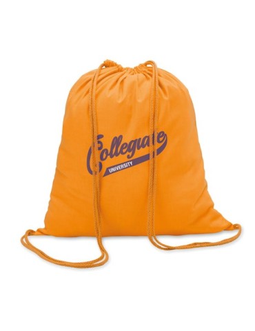 Sac à cordon en coton coloré personnalisé - Cadeau publicitaire Matières : coton Couleurs : orange impression logo haute qualité