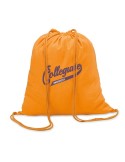 Sac à cordon en coton coloré personnalisé - Cadeau publicitaire Matières : coton Couleurs : orange impression logo haute qualité