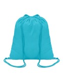 Sac à cordon en coton coloré personnalisé - Cadeau publicitaire Matières : coton Couleurs : turquoise impression haute définitio