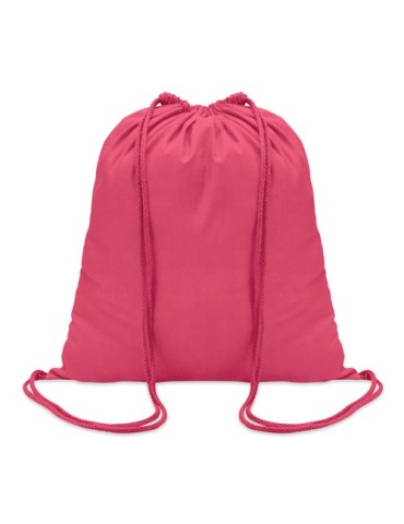 Sac à cordon en coton coloré personnalisé - Cadeau publicitaire Matières : coton Couleurs : fuchsia cadeau entreprise pas cher