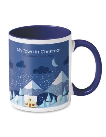 Mug Coloré Personnalisé Unique - Sublimcoly Matières : grès Couleurs : bleu marine cadeau entreprise pas cher