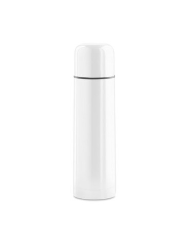 Bouteille isotherme personnalisée double paroi 500ml - CHAN Matières : acier inoxydable Couleurs : blanc marquage laser ultra pr