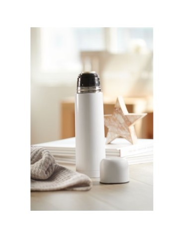 Bouteille isotherme personnalisée double paroi 500ml - CHAN Matières : acier inoxydable Couleurs : blanc goodies publicitaire du