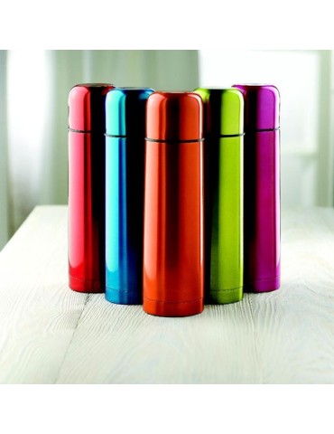 Bouteille isotherme personnalisée double paroi 500ml - CHAN Matières : acier inoxydable Couleurs : vert citron impression haute 