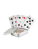 Cartes à jouer personnalisables en boîte en étain AMIGO Matières : papier Couleurs : argenté mat