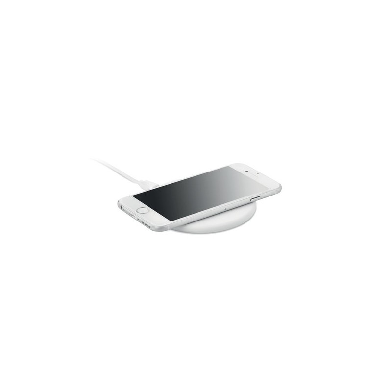 Chargeur sans fil  en ABS recyclé - TWING Matières : ABS recyclé Couleurs : blanc cadeau entreprise pas cher