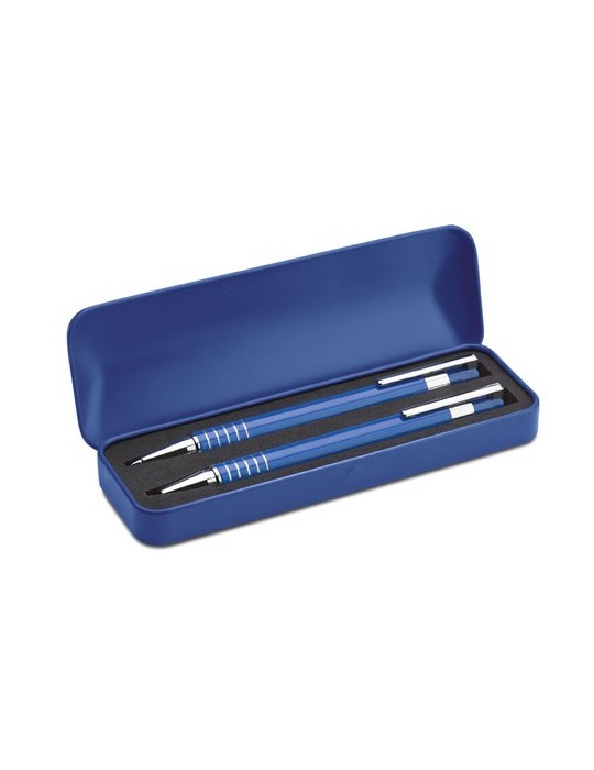 Set Stylo Bille & Portemine en Étui Métal ALUCOLOR