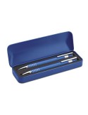 Set de stylos billes s avec étui en métal ALUCOLOR Matières : métal Couleurs : bleu personnalisable avec votre logo