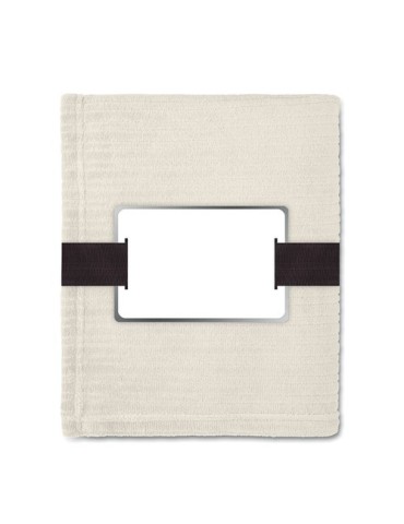 Couverture polaire personnalisée 240 gr/m² CAP CODE Matières : PET Couleurs : beige goodies publicitaire événementiel
