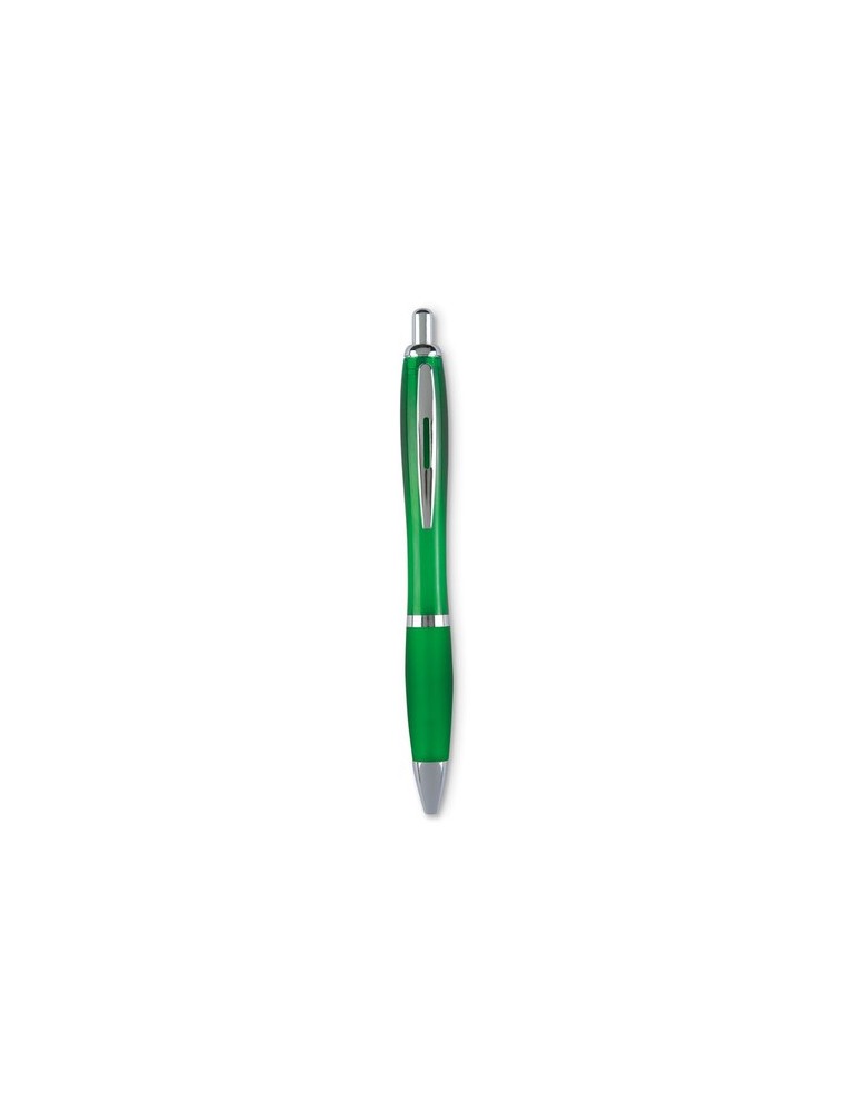 Stylo bille  à encre bleue fluide RIOCOLOUR Matières : ABS Couleurs : vert transparent