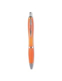 Stylo bille  à encre bleue fluide RIOCOLOUR Matières : ABS Couleurs : orange transparent marquage laser ultra précis