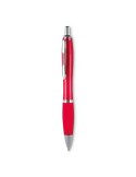 Stylo bille  à encre bleue fluide RIOCOLOUR Matières : ABS Couleurs : rouge transparent cadeau entreprise pas cher