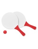 Set de Tennis de Plage Personnalisé MINI MATCH - Idéal comme Cadeau pas cher Matières : MDF Couleurs : rouge objet promotionnel 