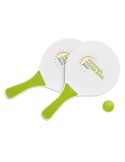 Set de Tennis de Plage Personnalisé MINI MATCH - Idéal comme Cadeau pas cher Matières : MDF Couleurs : vert citron accessoire év