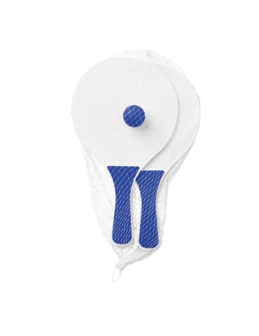 Set de Tennis de Plage Personnalisé MINI MATCH - Idéal comme Cadeau pas cher Matières : MDF Couleurs : bleu royal impression hau