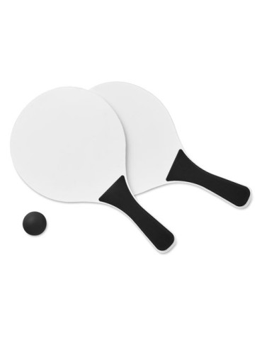 Set de Tennis de Plage Personnalisé MINI MATCH - Idéal comme Cadeau pas cher Matières : MDF Couleurs : noir personnalisation rap