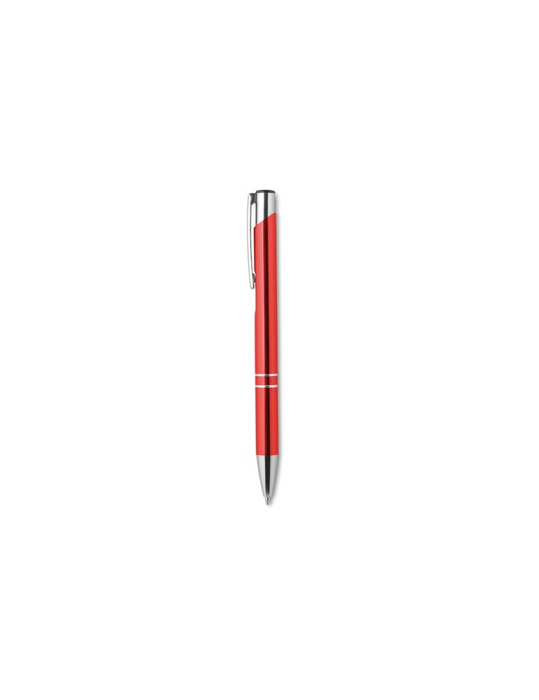 Stylo-poussoir personnalisé élégant à encre noire BERN Matières : aluminium Couleurs : rouge