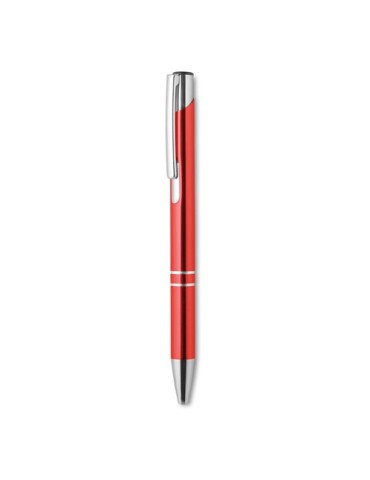 Stylo-poussoir personnalisé élégant à encre noire BERN Matières : aluminium Couleurs : rouge cadeau affaires élégant