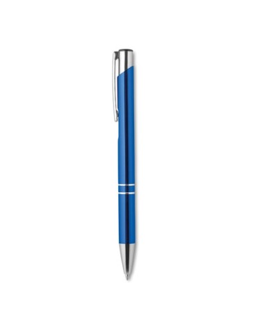Stylo-poussoir personnalisé élégant à encre noire BERN Matières : aluminium Couleurs : bleu royal livraison express 24h 48h