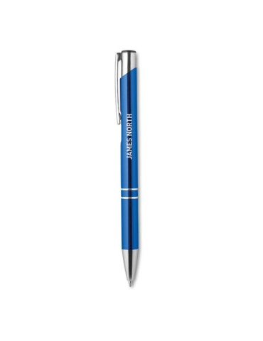 Stylo-poussoir personnalisé élégant à encre noire BERN Matières : aluminium Couleurs : bleu royal goodies publicitaire durable