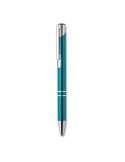 Stylo-poussoir personnalisé élégant à encre noire BERN Matières : aluminium Couleurs : turquoise accessoire événementiel unique