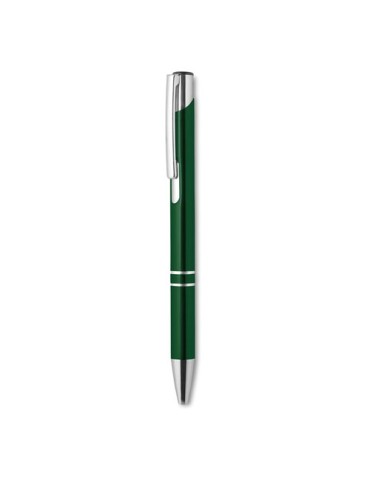 Stylo-poussoir personnalisé élégant à encre noire BERN Matières : aluminium Couleurs : vert goodies entreprise design