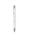 Stylo-poussoir personnalisé élégant à encre noire BERN Matières : aluminium Couleurs : blanc personnalisation rapide en France