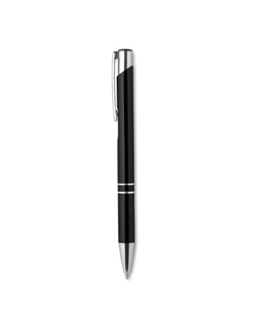 Stylo-poussoir personnalisé élégant à encre noire BERN Matières : aluminium Couleurs : noir cadeau collaborateur premium