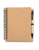 Bloc-notes recyclé personnalisé B6 70 pages - BLOQUERO Matières : papier recyclé Couleurs : beige cadeau entreprise pas cher